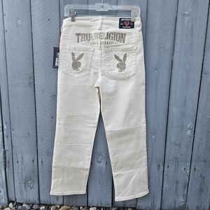 True Religion x Playboy Embroidered '90s Straight Leg Jeans